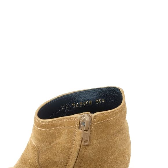 Saint Laurent Sand Suede Side Zip Ankle Boots Size 35 1/2 - Picture 7 of 11